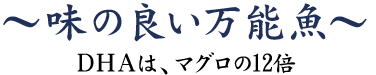 味の良い万能魚~DHAは、マグロの12倍~